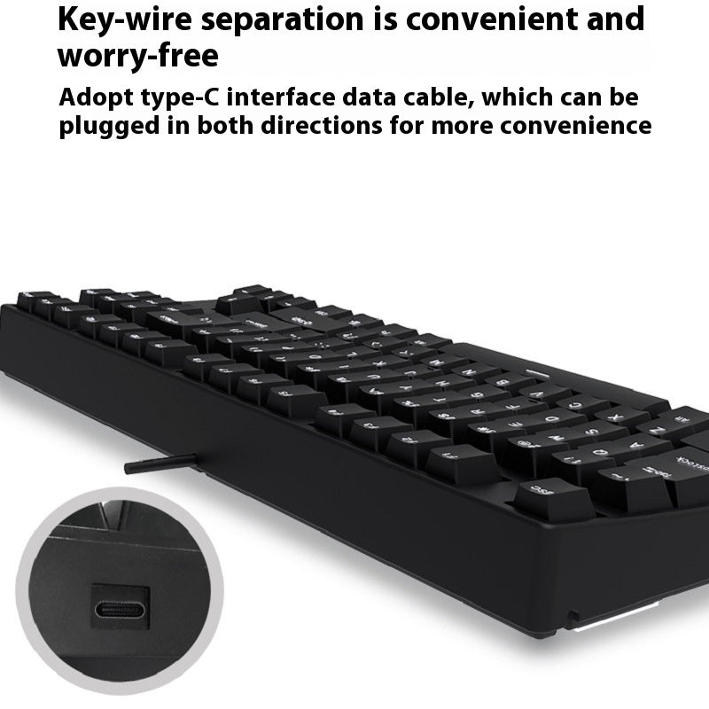 Unleash Your Gaming Potential with the 87 Key Wired Game Mechanical Keyboard