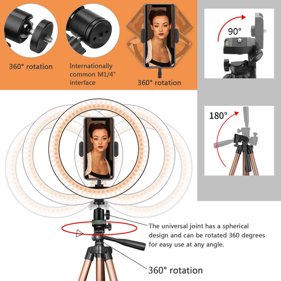 Fill light desktop ring light tripod