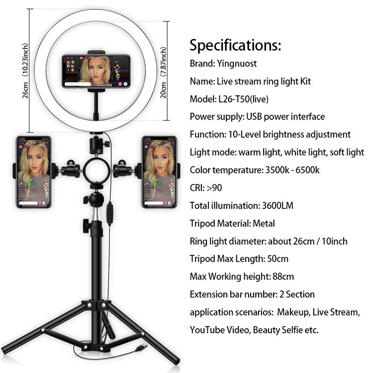Led tripod multi-position fill light