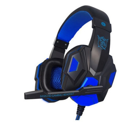 voice with Mike black blue light headphones