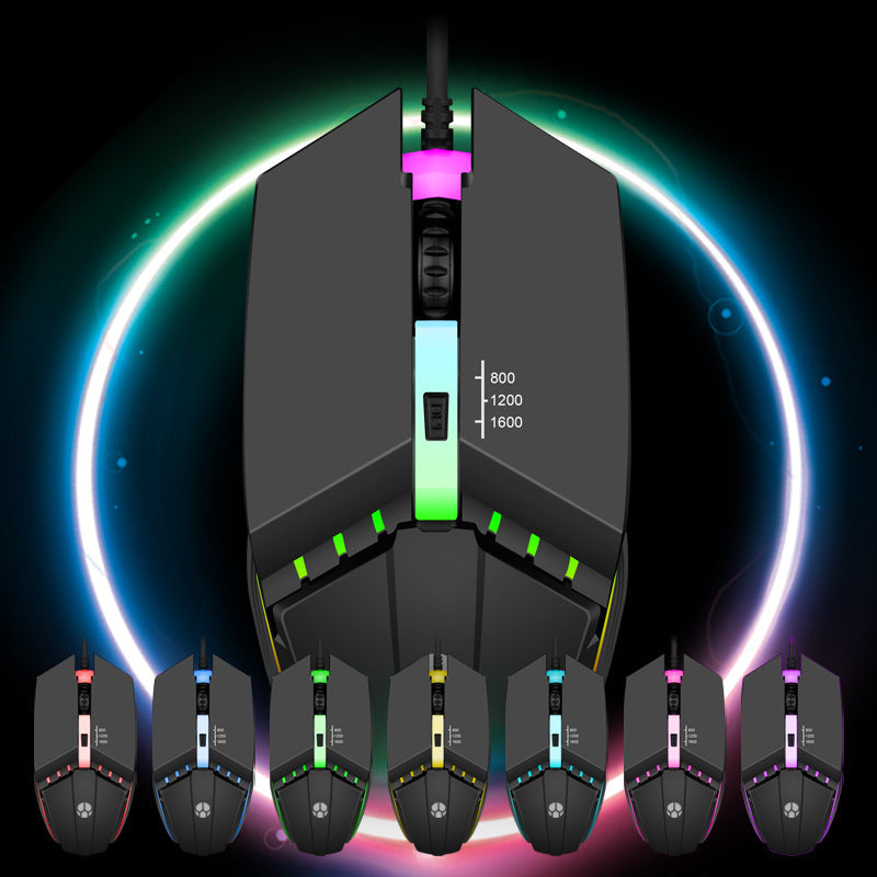 Wired Mouse Usb Glowing Computer