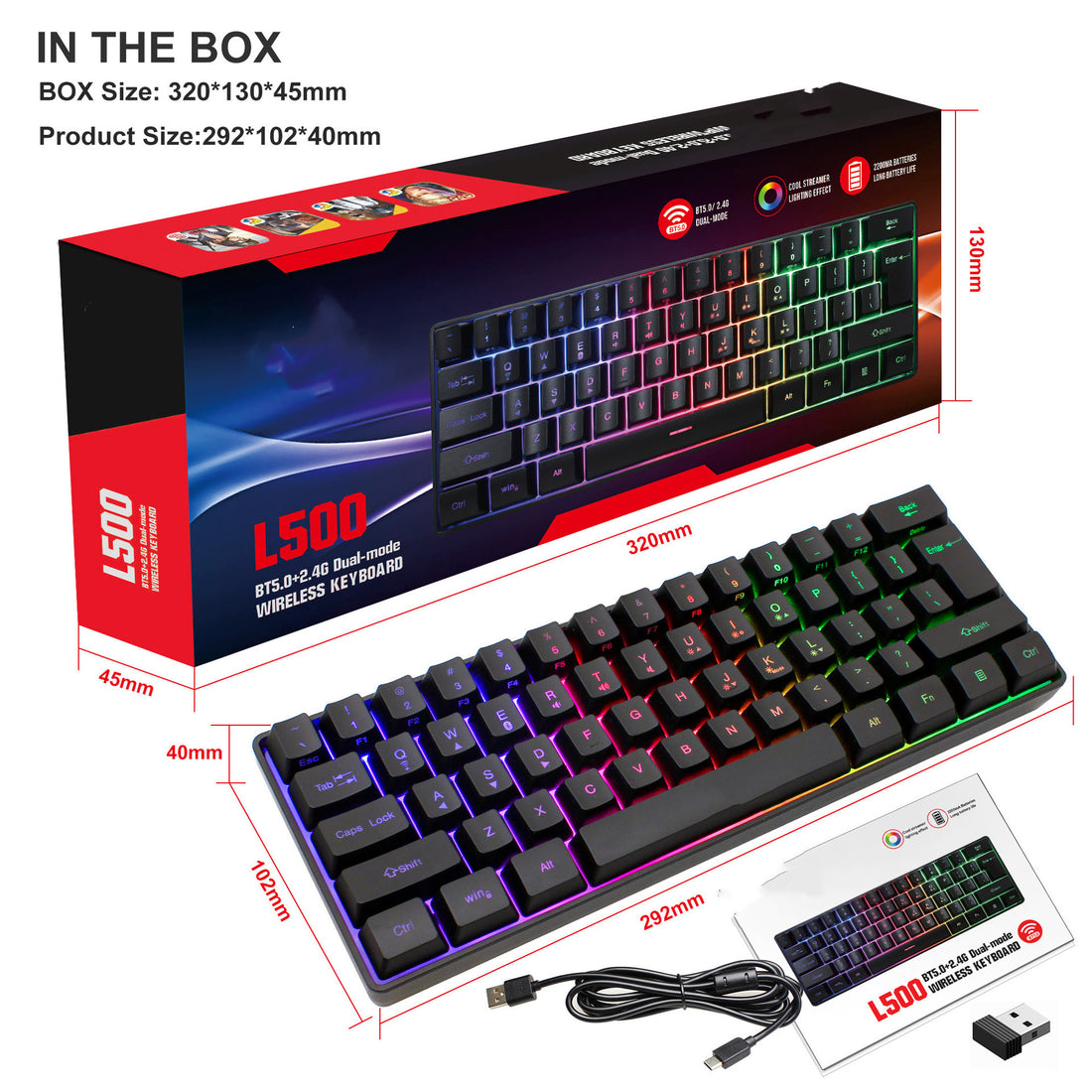 61 Keys Wired Gaming Membrane Keyboard