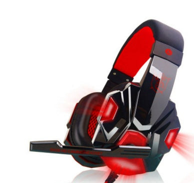 voice with Mike black blue light headphones