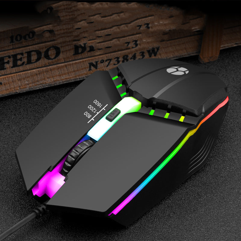 Wired Mouse Usb Glowing Computer