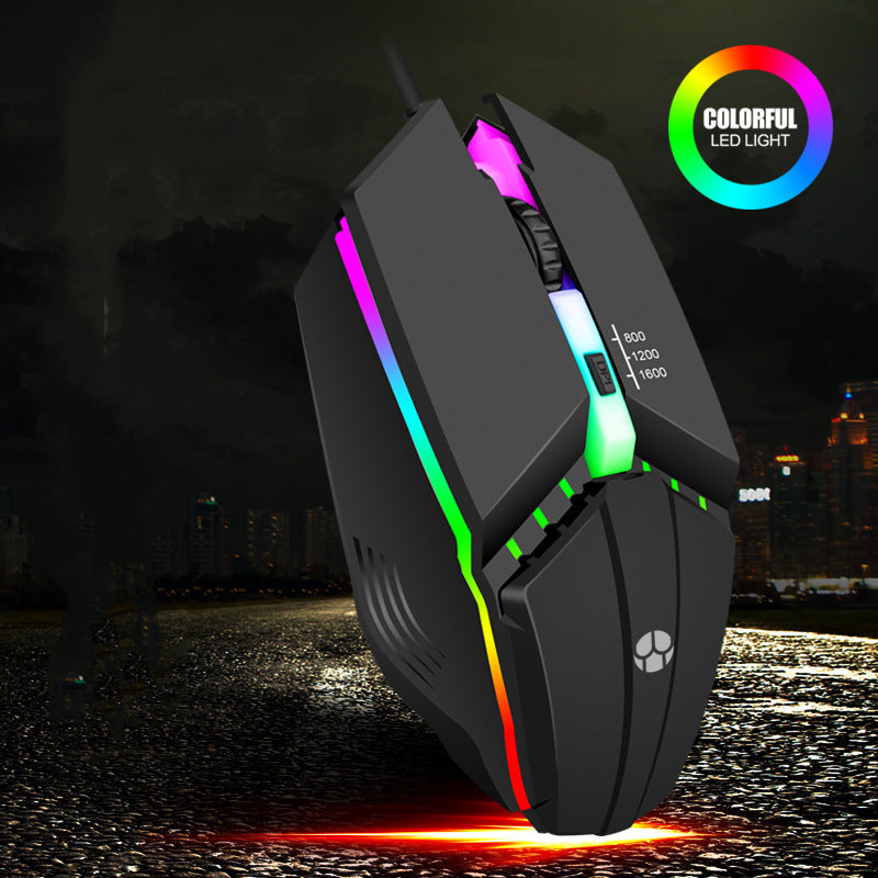 Wired Mouse Usb Glowing Computer