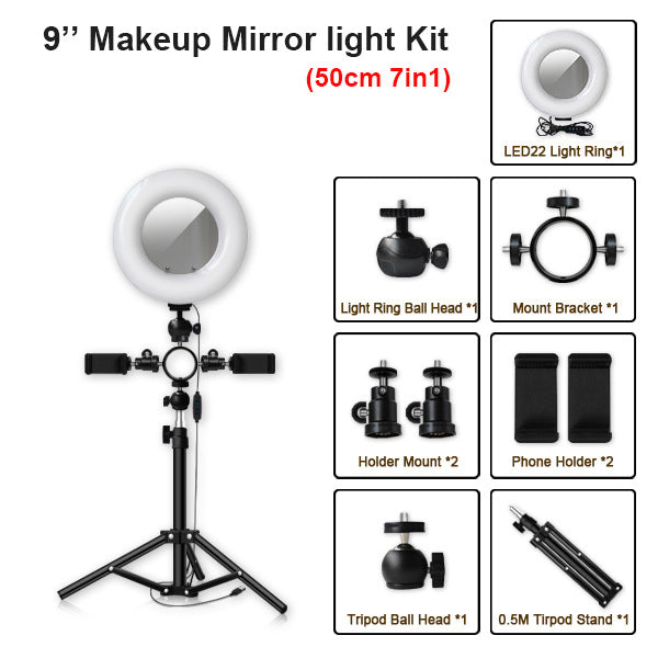 Led tripod multi-position fill light