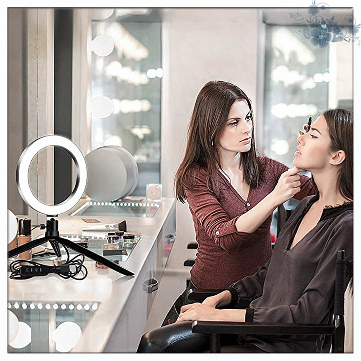 Desktop live tripod 360° rotatable ring light