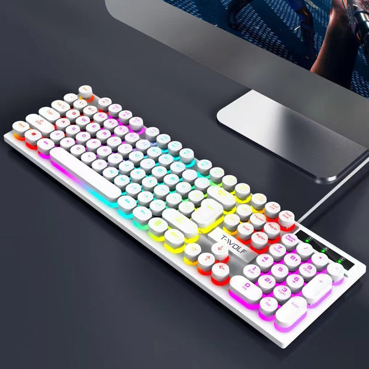 T80 Wired Retro Punk Keyboard Glow