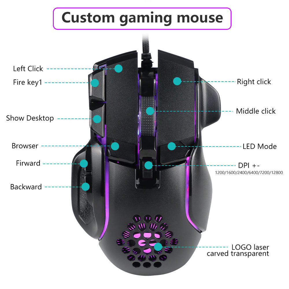 M11pro Mechanical Mouse Wired 11-key