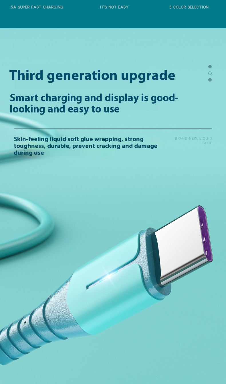 Liquid Silicone Charging Cable With Light